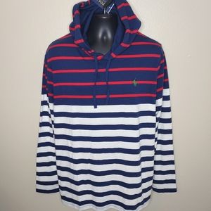 Polo by Ralph Lauren Red and Blue Striped Hoodie